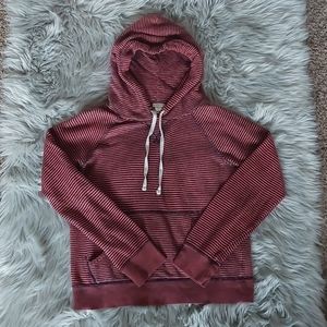 J. Crew Red and Black Striped Hoodie